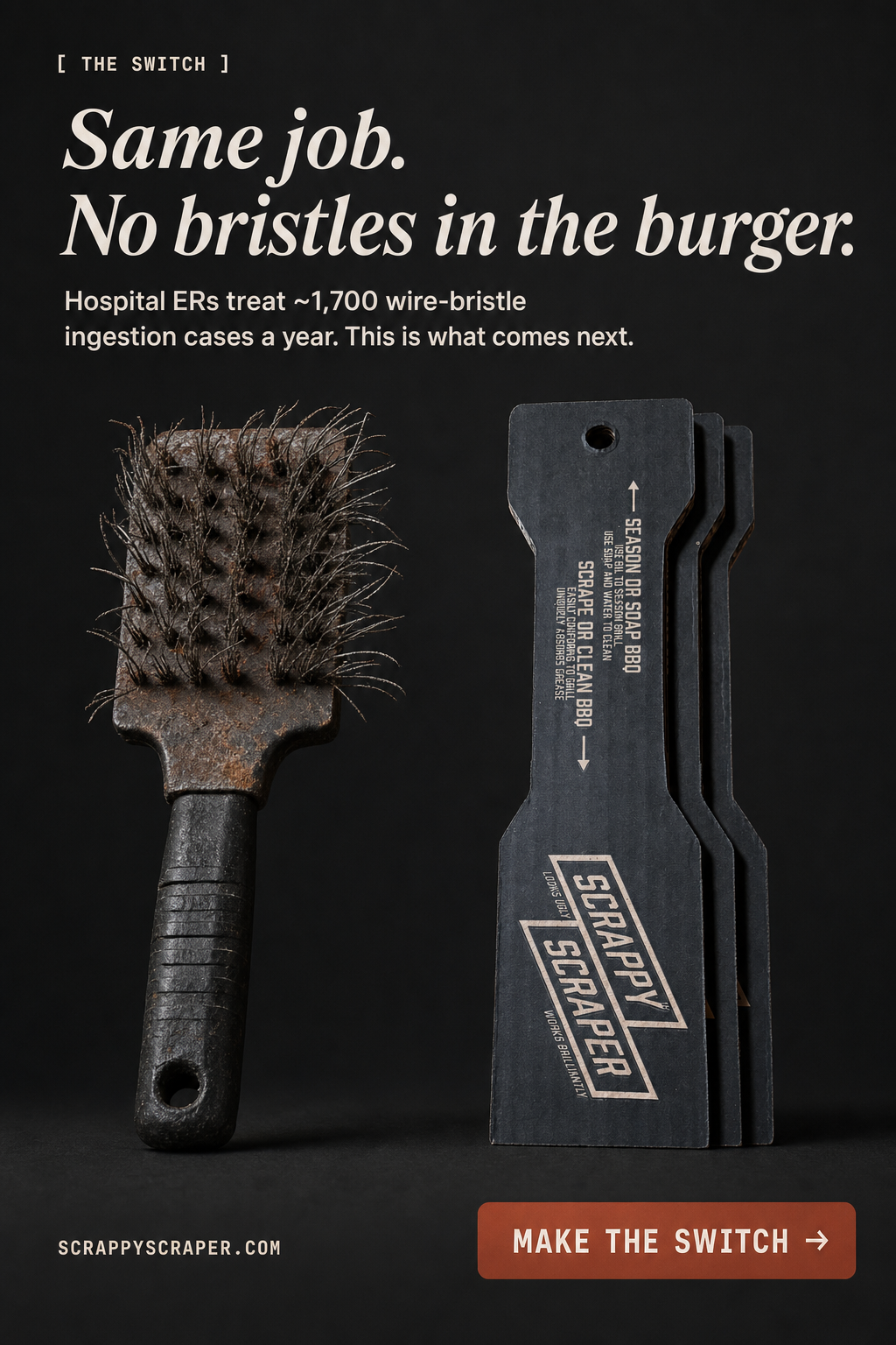 Scrappy concept 03 — wire brush vs Scrappy product comparison